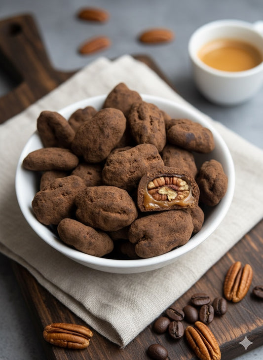 Chocolate covered Pecans, Caramel Mocha